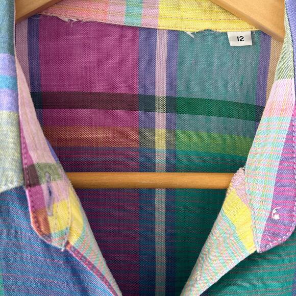 Women's Linen Button Up Shirt Sz. 12 / Large Preppy Classic Country Ranch - Picture 6 of 9